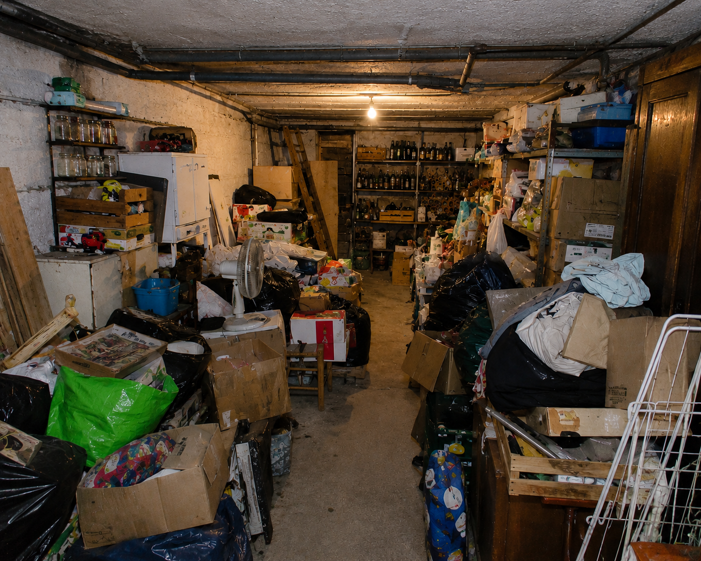 Garage encombré avant débarras